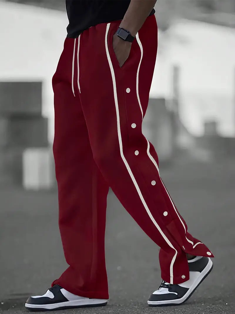 Mendis – Alkalmi Sportos Egyenes Szárú Nadrág Patentos Gombbal