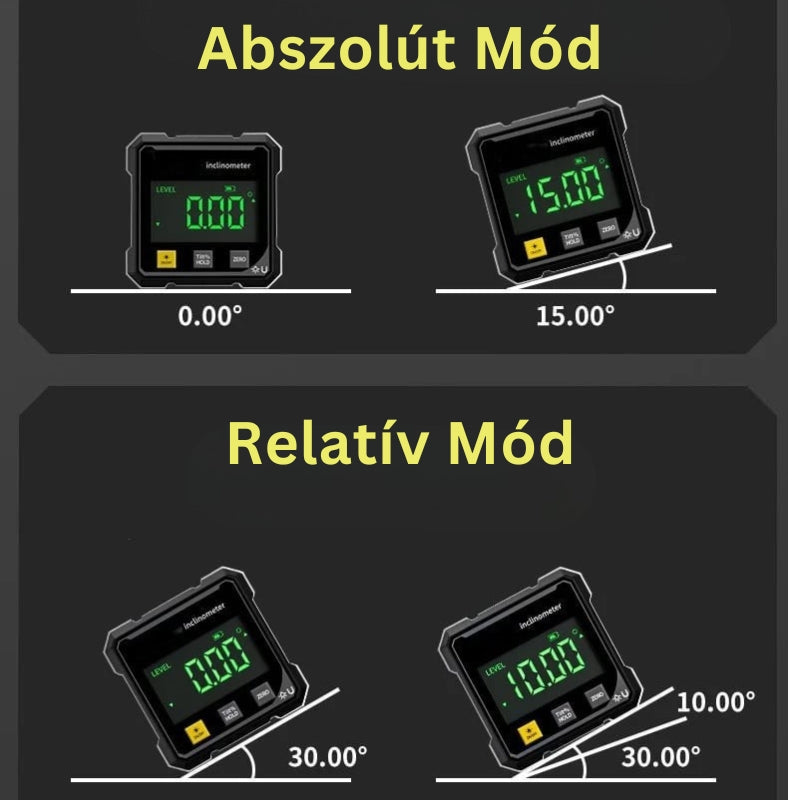 MagPro - 4 Oldalas Mágneses Digitális Szögmérő Lézerrel