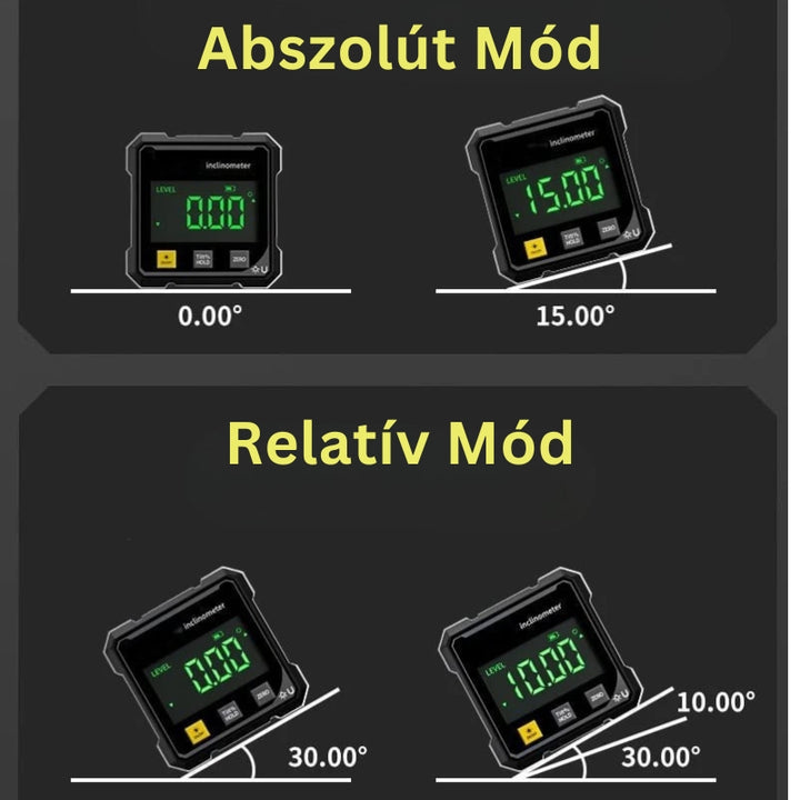 MagPro - 4 Oldalas Mágneses Digitális Szögmérő Lézerrel