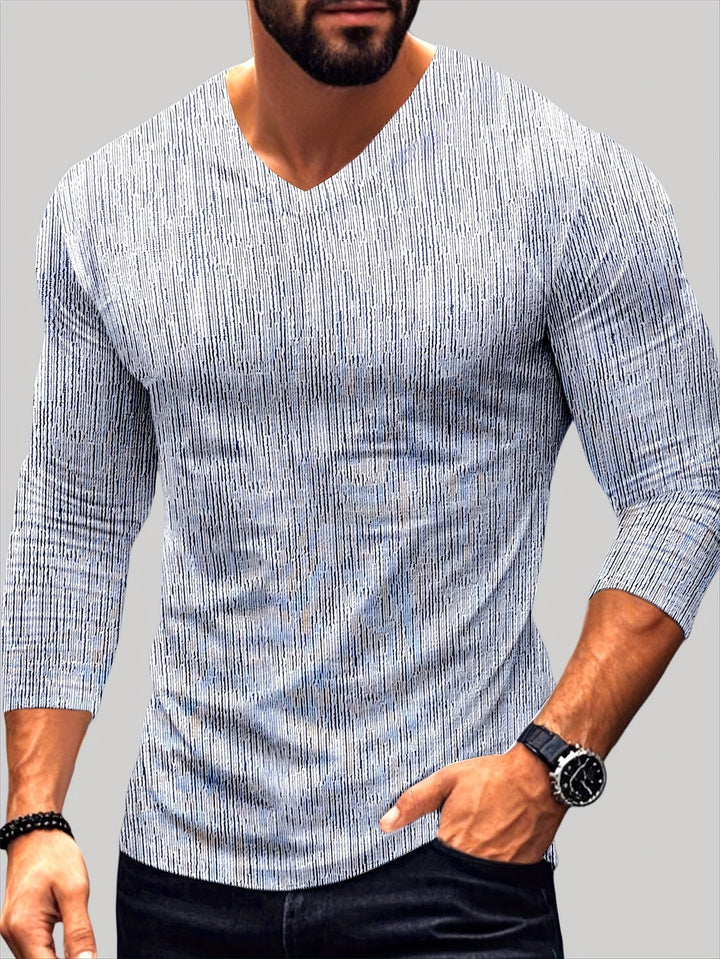 Usher - Karcsú Szabás  Hosszú Ujjú, V-Nyakú Póló