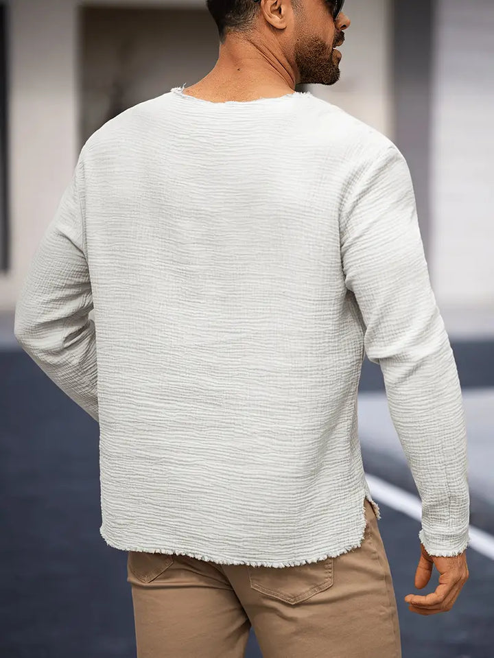 Demetrio - Kényelmes Hosszú Ujjú Ing V-Nyakkivágással