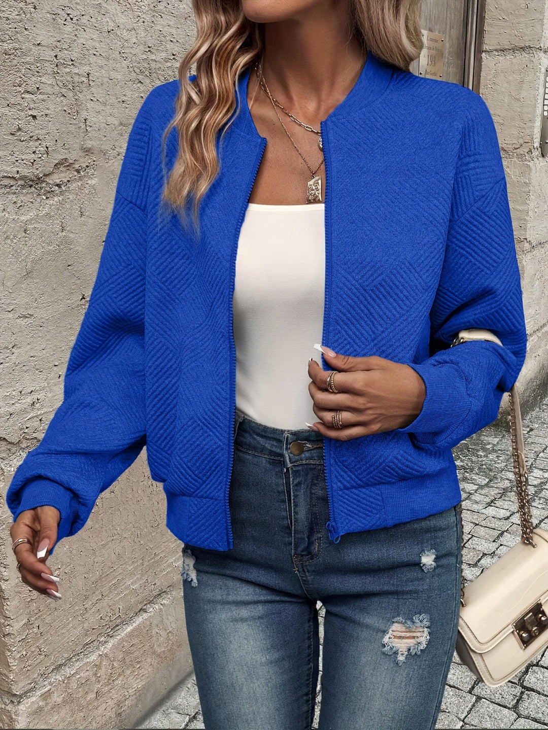 Jemma - Hosszú Ujjú Kabát Cipzárral