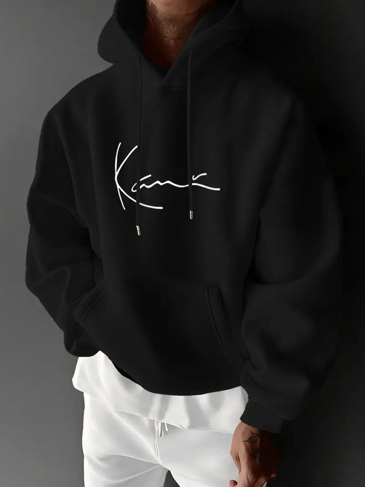 Jayasuriya – Kényelmes Kapucnis Pulóver Jellegzetes Nyomtatással