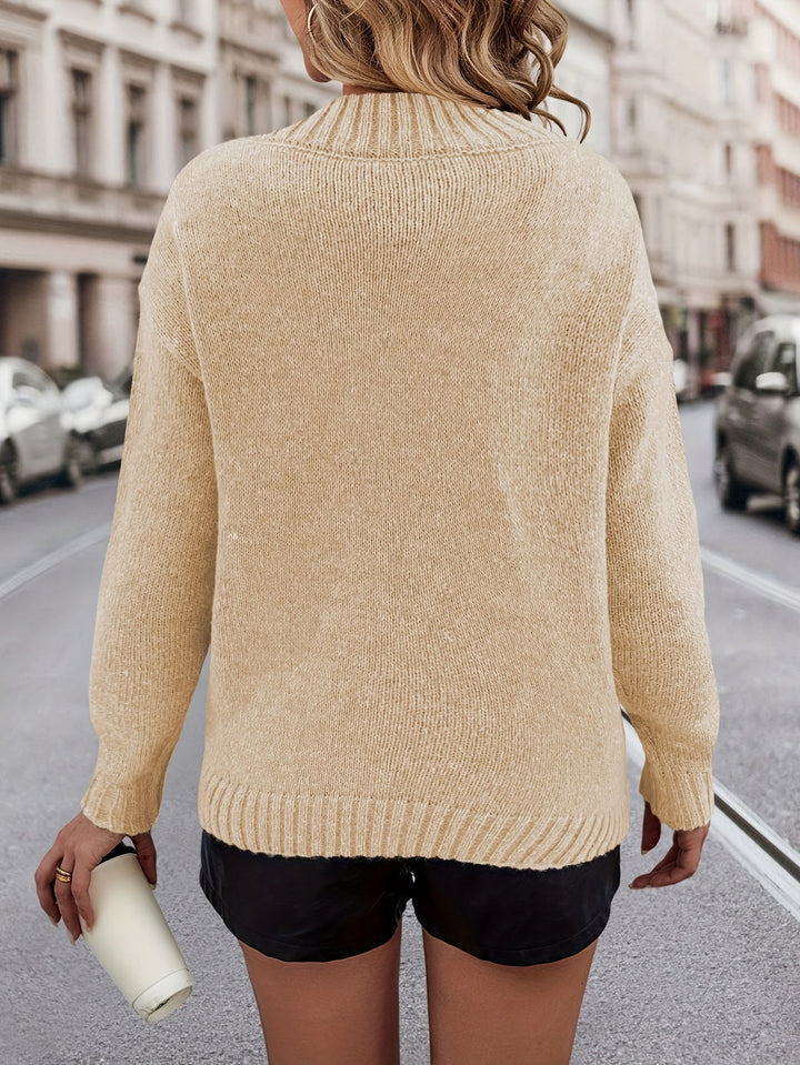 Chrystel - V-Nyakú Pulóver Szívmotívummal