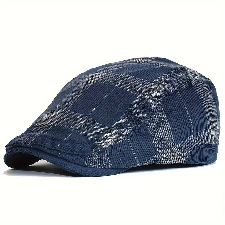 Enriko - Vintage Kockás Pamut Beret Sapka