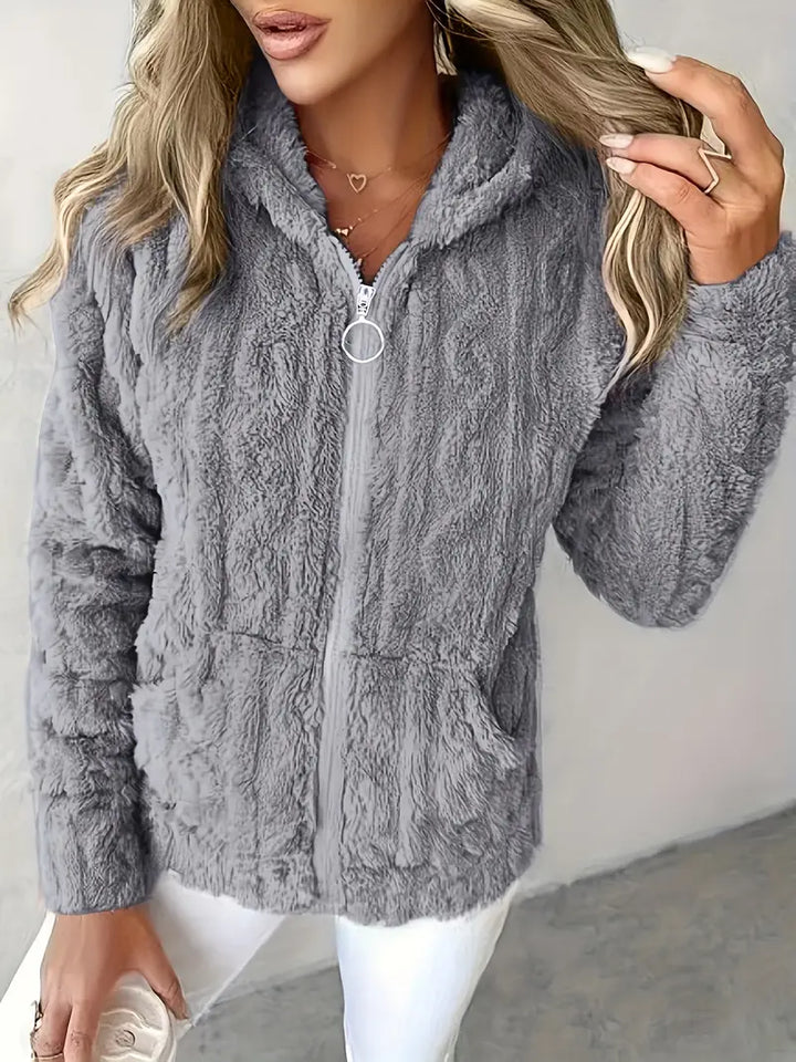 Ganka - Hosszú Ujjú Kapucnis Cipzár Pulóver