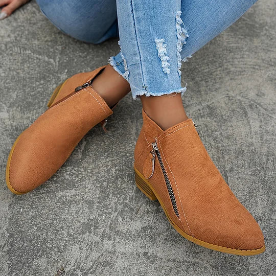 Farah - Ortopéd Bőr Bokacsizma Cipzárral