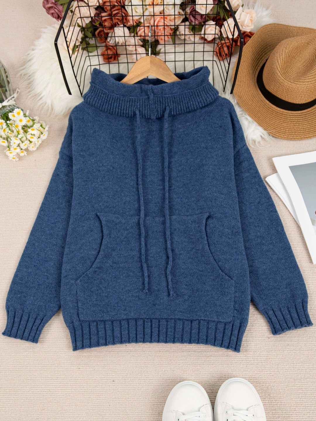 Zelina - Hosszú Ujjú Pulóver Zsebbel