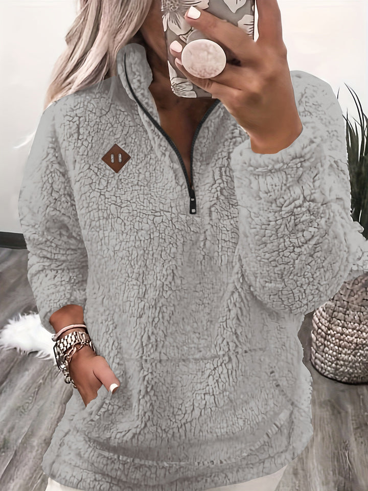 Willemien - Hosszú Ujjú, Cipzáras Polár Pulóver