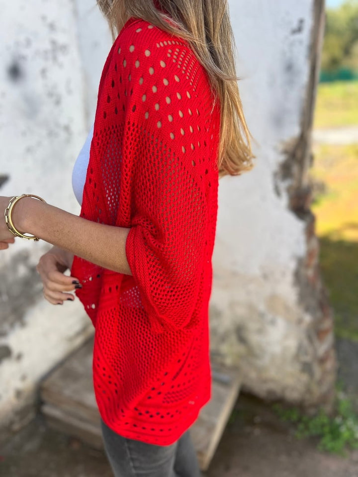 Veronique - Üreges Félhosszú Ujjú Kardigán