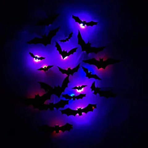 GlowWing - Világító 3D Denevérek Halloween Faldekorációs Matricák