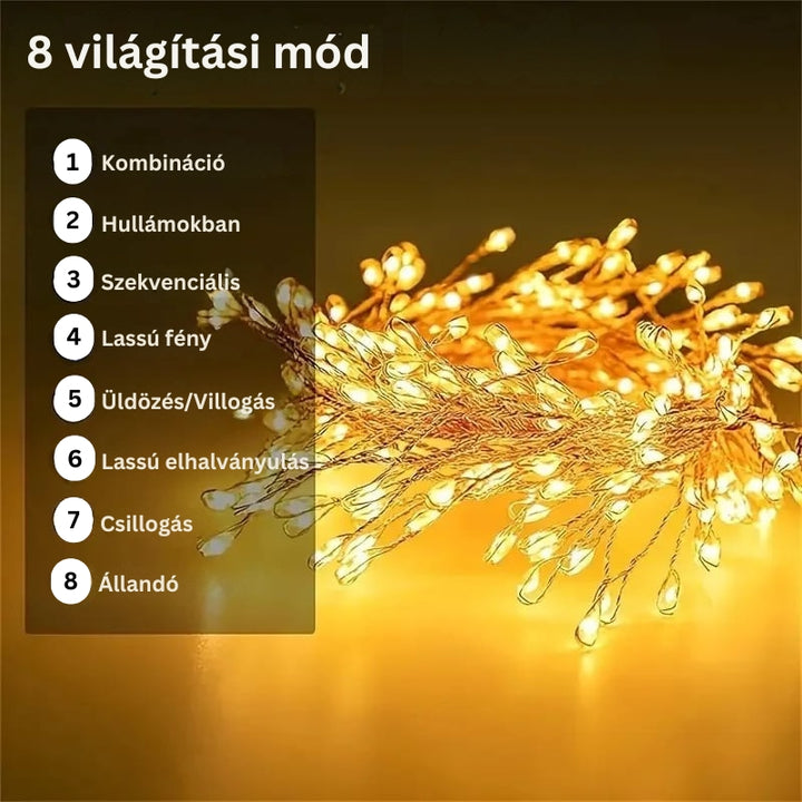 TwinkleWire - Rézvezetékes Tűzijáték Láncvilágítás Távirányítóval