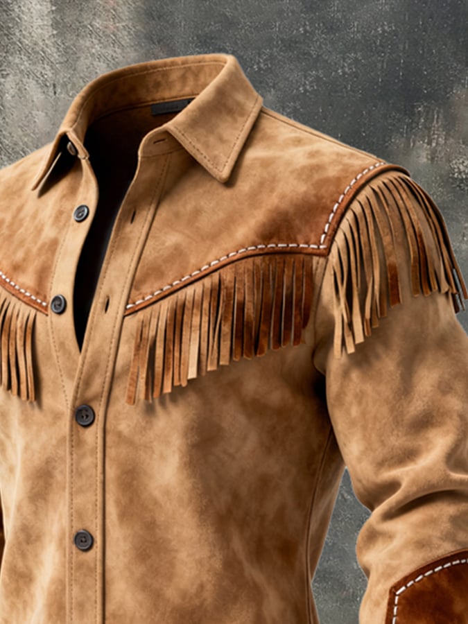 Finch - Vintage Stílusú Hosszú Ujjú Ing Rojtokkal Díszítve