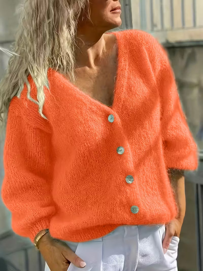 Hozanna - Hosszú Ujjú Kötött Pulóver Gombokkal