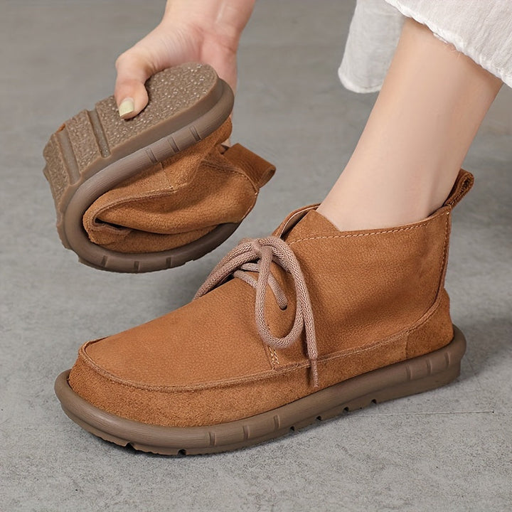 Lirinda - Bőr Bokacsizma Csipkés Felkötéssel