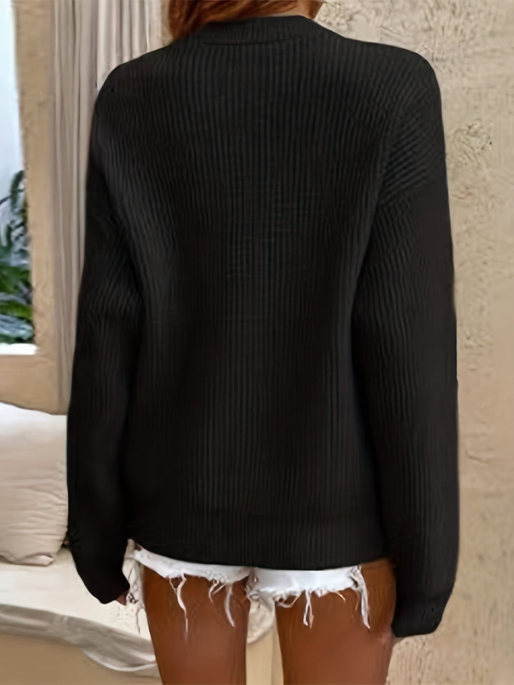 Zeline - Gombos Pulóver Hosszú Ujjú