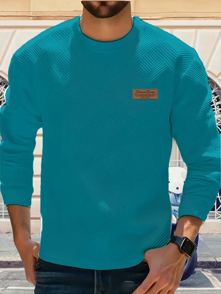 Malinga – Hosszú Ujjú Alkalmi Geometrikus Mintás Pulóver