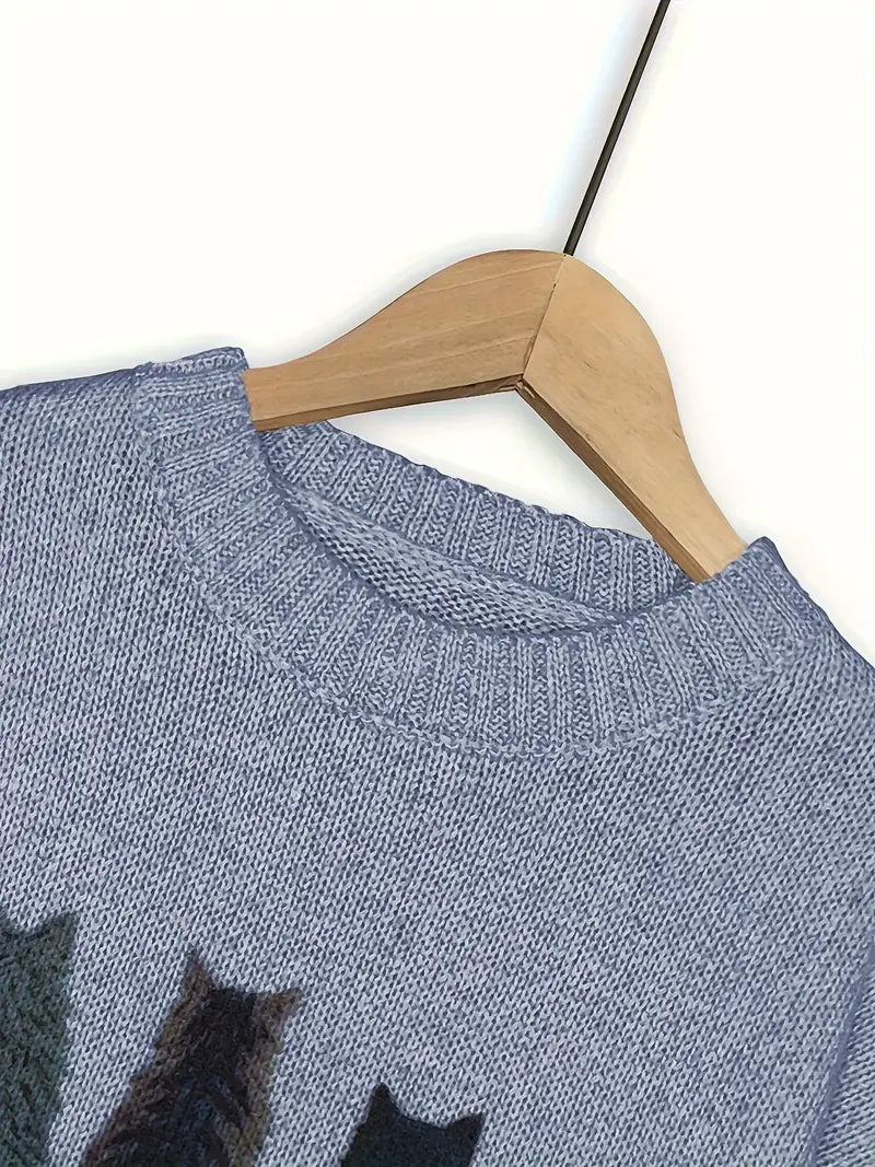 Urvana - Macska Nyomtatás Hosszú Ujjú Pulóver