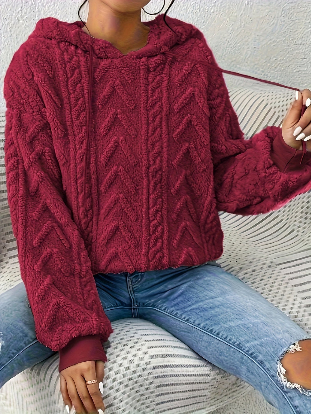 Andrine - Hosszú Ujjú Kapucnis Kabát