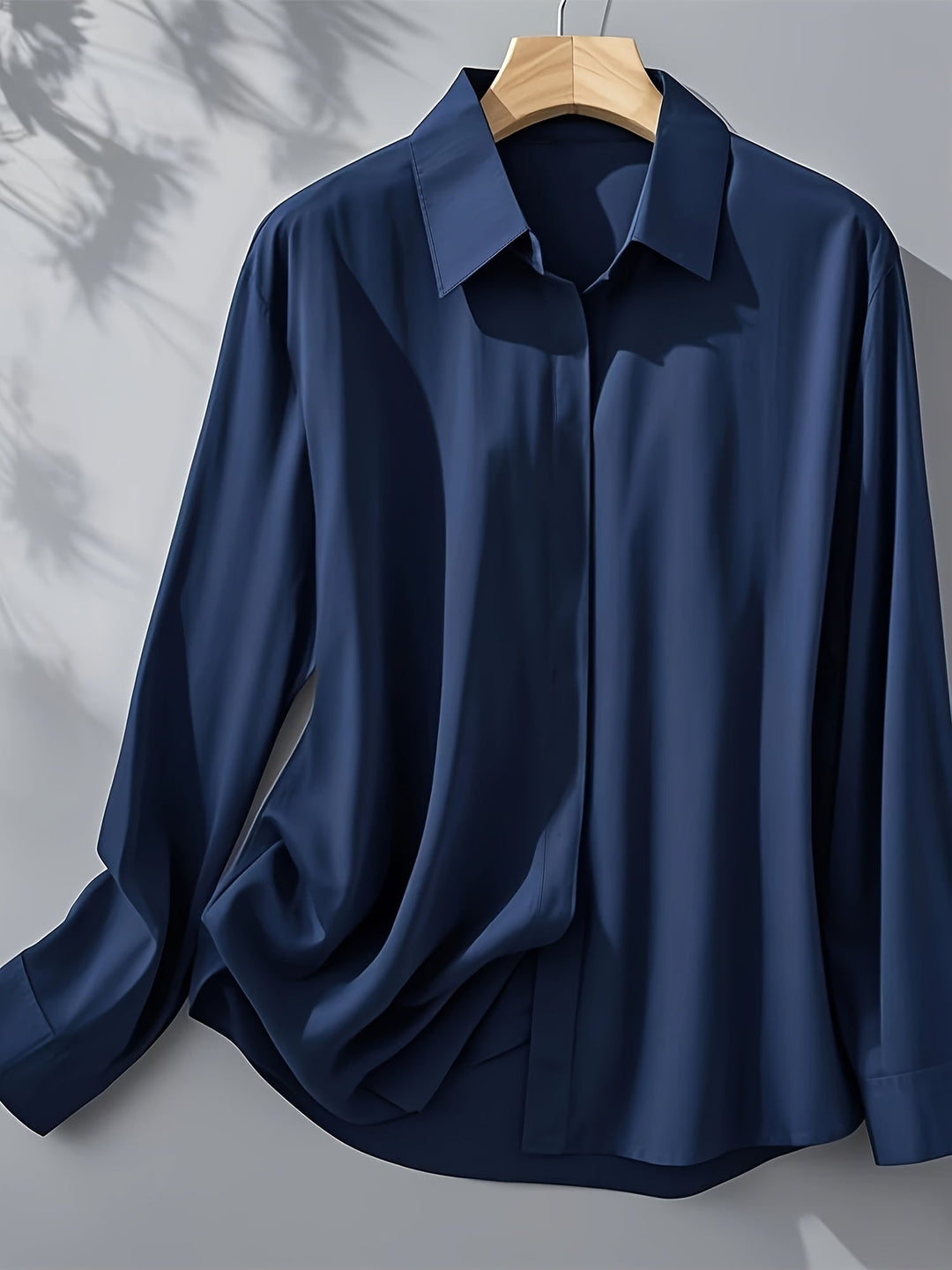 Elenochka - Stílusos Hosszú Ujjú Gombos Ing