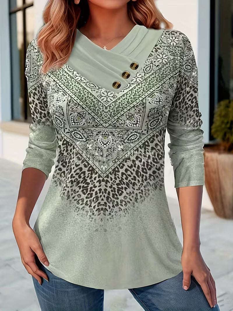 Dainora - Etnikai Stílusú Tatár Nyomtatott Mini Ruha