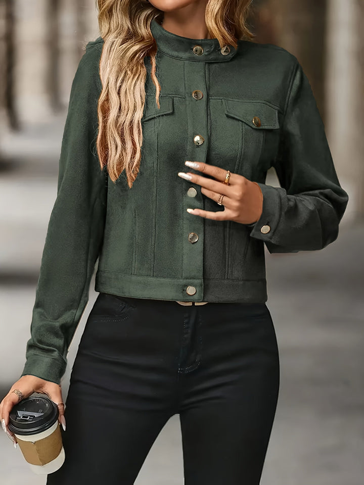 Slavica - Vintage Hosszú Ujjú Kabát Elülső Gombokkal