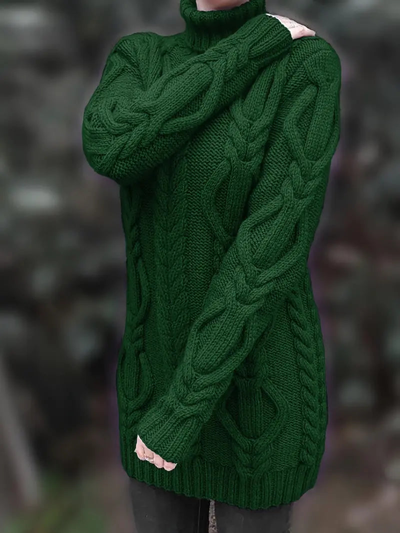 Narda - Vastag Kábel Kötött Garbó Ruha