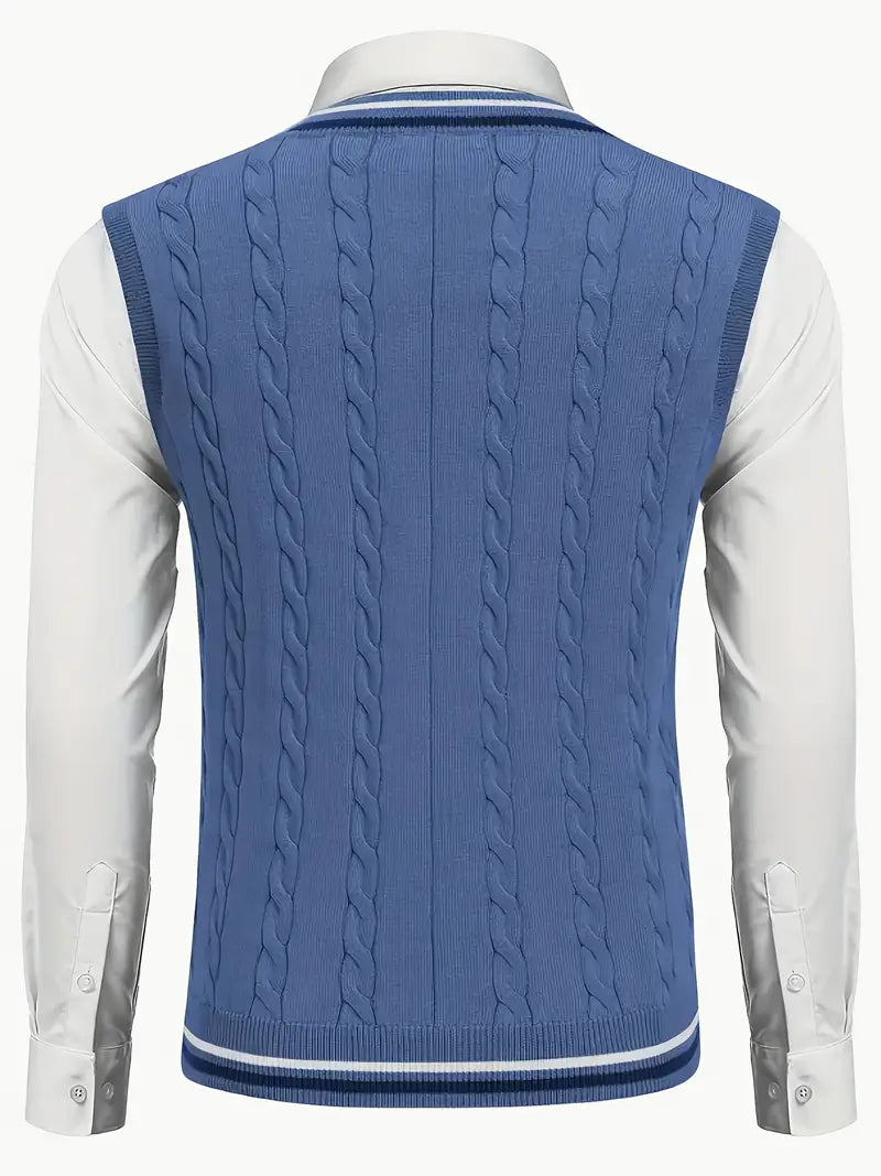 Duane - Ujjatlan, V Nyakú Kötött Pulóver