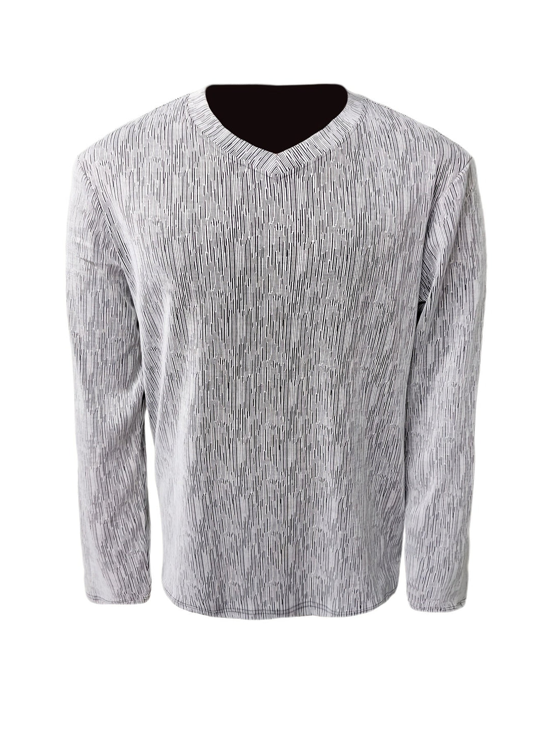 Usher - Karcsú Szabás  Hosszú Ujjú, V-Nyakú Póló