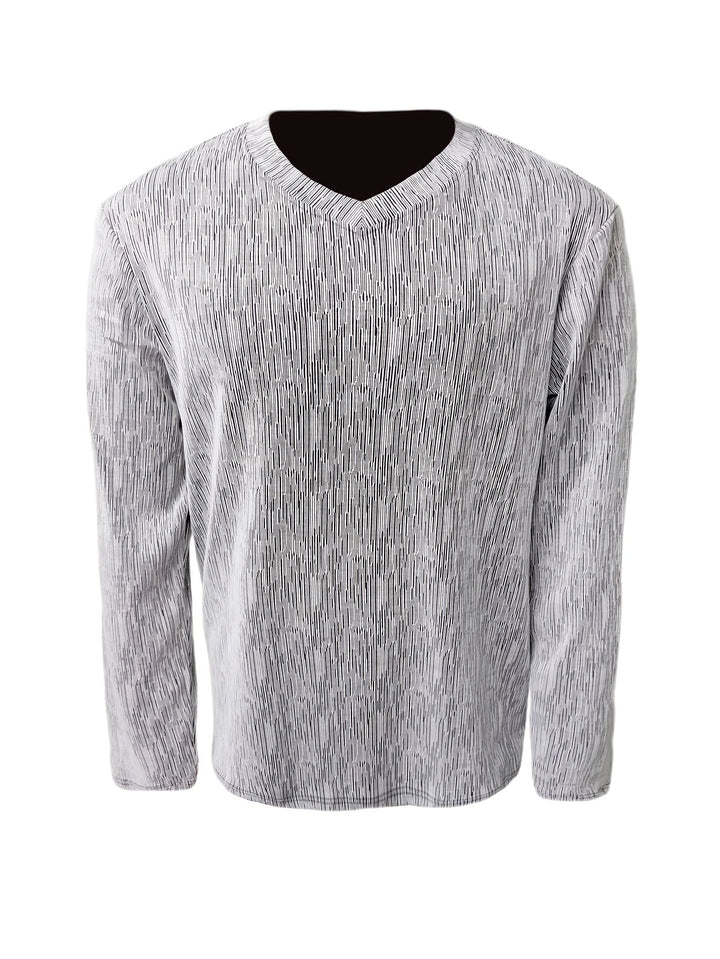 Usher - Karcsú Szabás  Hosszú Ujjú, V-Nyakú Póló