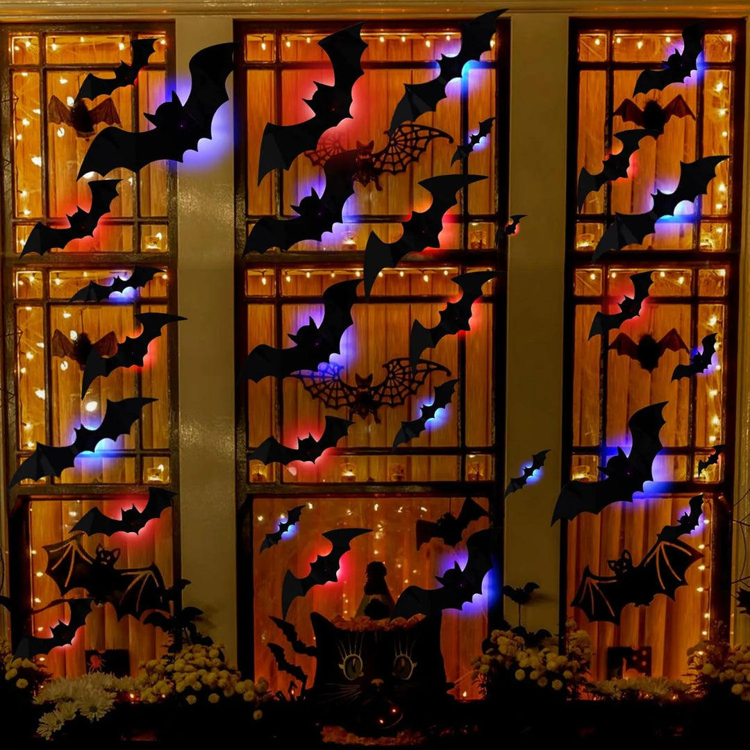 GlowWing - Világító 3D Denevérek Halloween Faldekorációs Matricák
