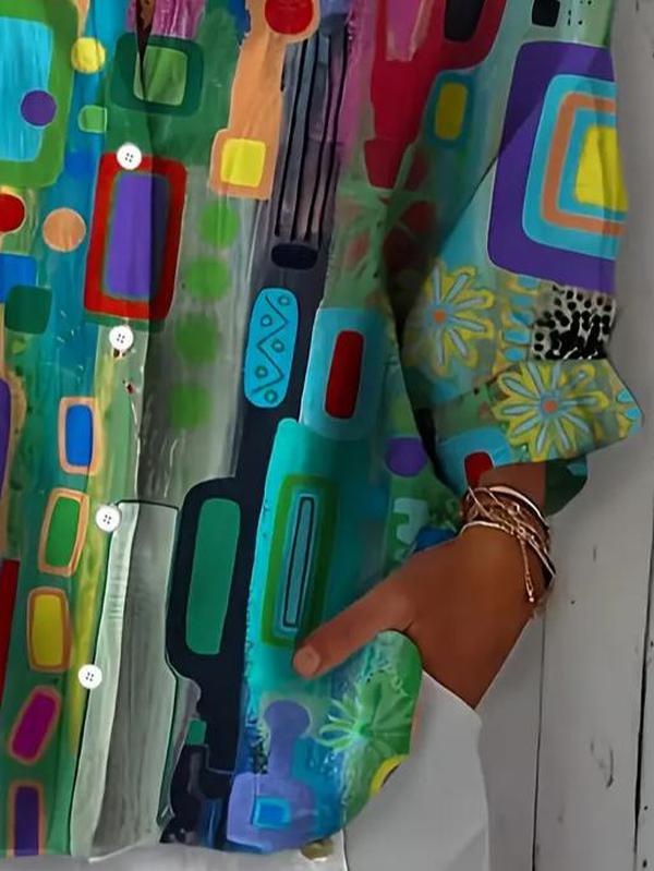 Hunia - Stílusos Többszínű Blúz