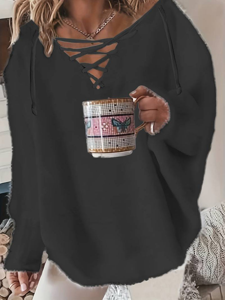 Callahan - Alkalmi Hosszú Ujjú Pulóver V-Nyakkivágással