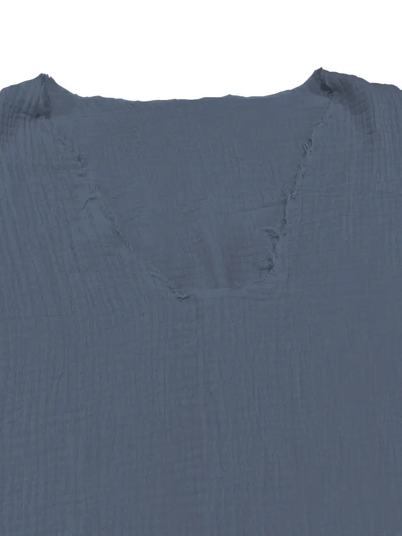 Demetrio - Kényelmes Hosszú Ujjú Ing V-Nyakkivágással