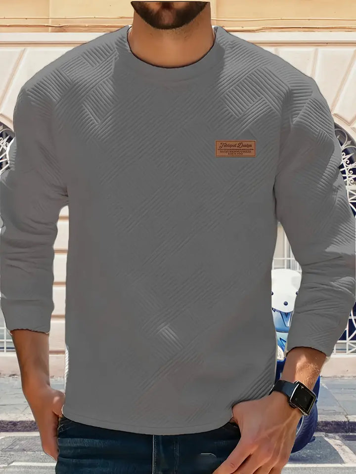 Malinga – Hosszú Ujjú Alkalmi Geometrikus Mintás Pulóver