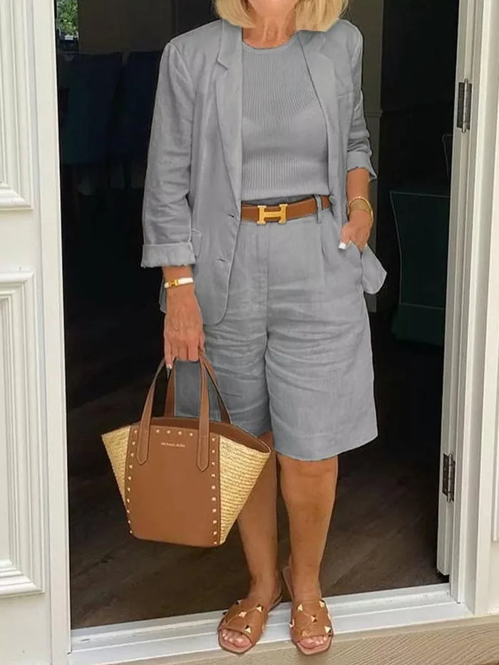 Leontina - Alkalmi Blézer Es Rövidnadrág Szett