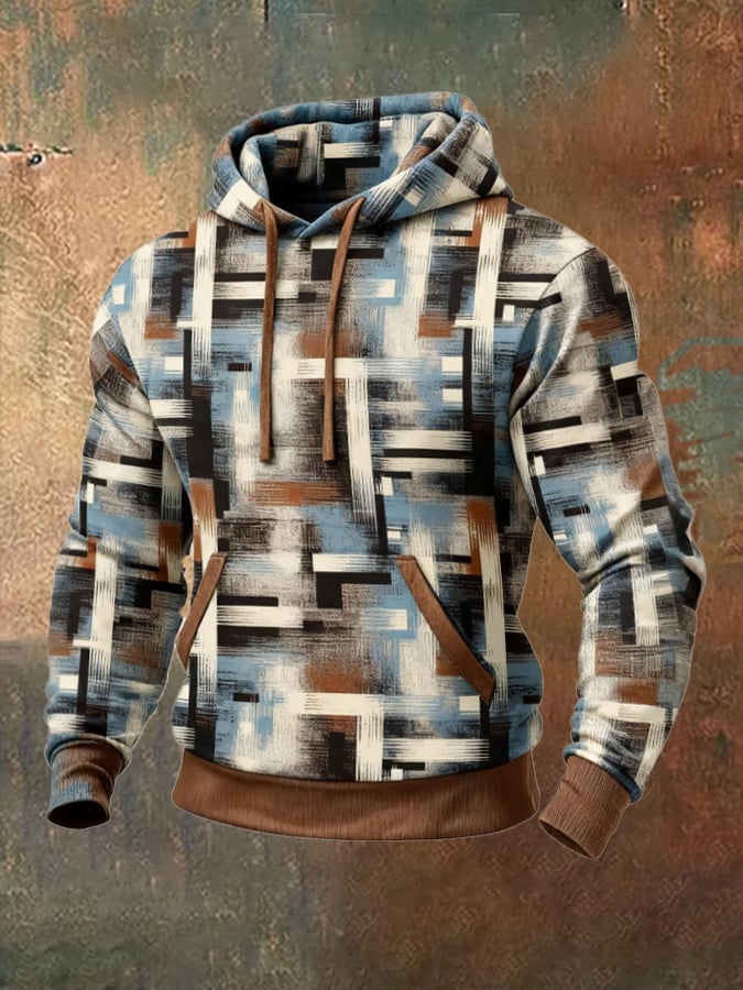 Sodhi – Retro Stílusú Pulóver Színes Blokknyomtatással