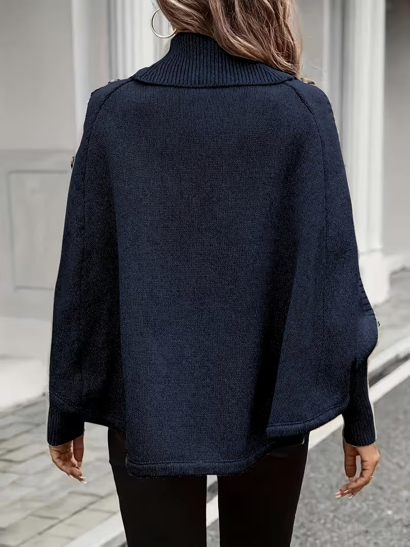 Lolana - Magas Nyakú Pulóver Csavart Stílussal