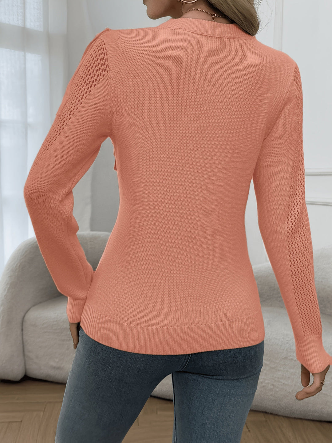 Thindra - Szegélyes Pulóver Hosszú Ujjú