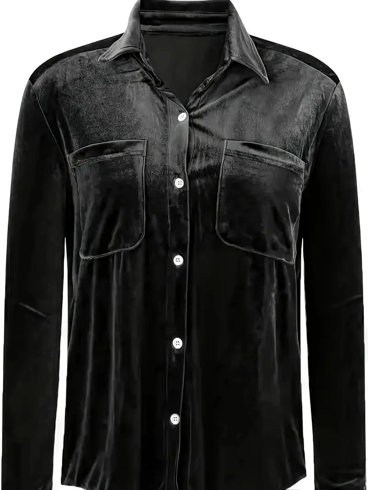 Geanie - Hosszú Ujjú Ing Elülső Zsebekkel