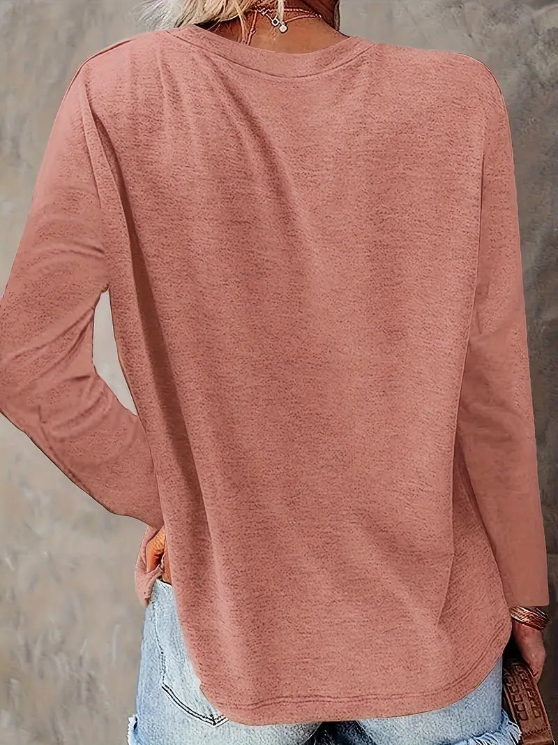 Levine – Elegáns Hosszú Ujjú Tunika Napraforgó Mintával