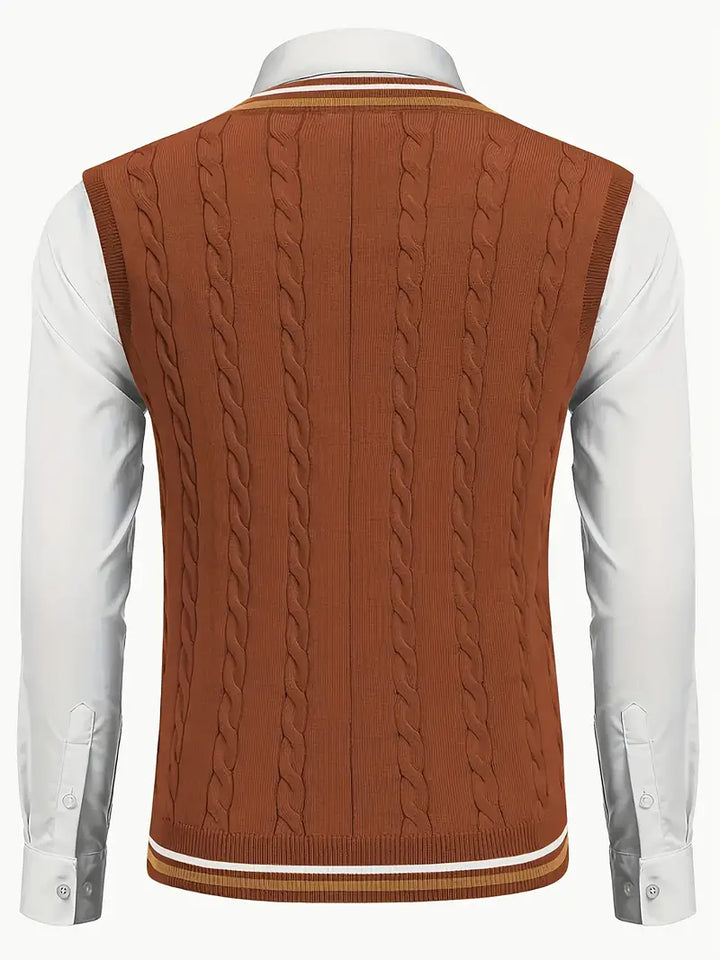 Duane - Ujjatlan, V Nyakú Kötött Pulóver