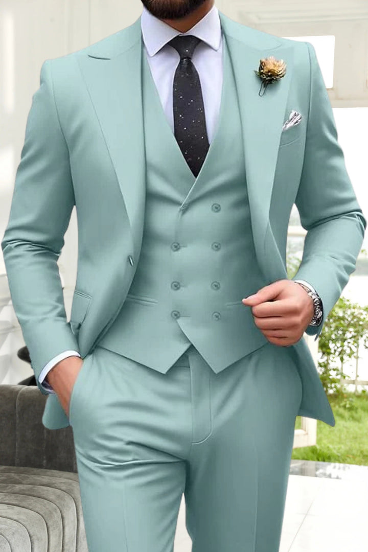 Gremist - Csúcsos Gallér Karcsú Szabás 3 Részes öltönyök