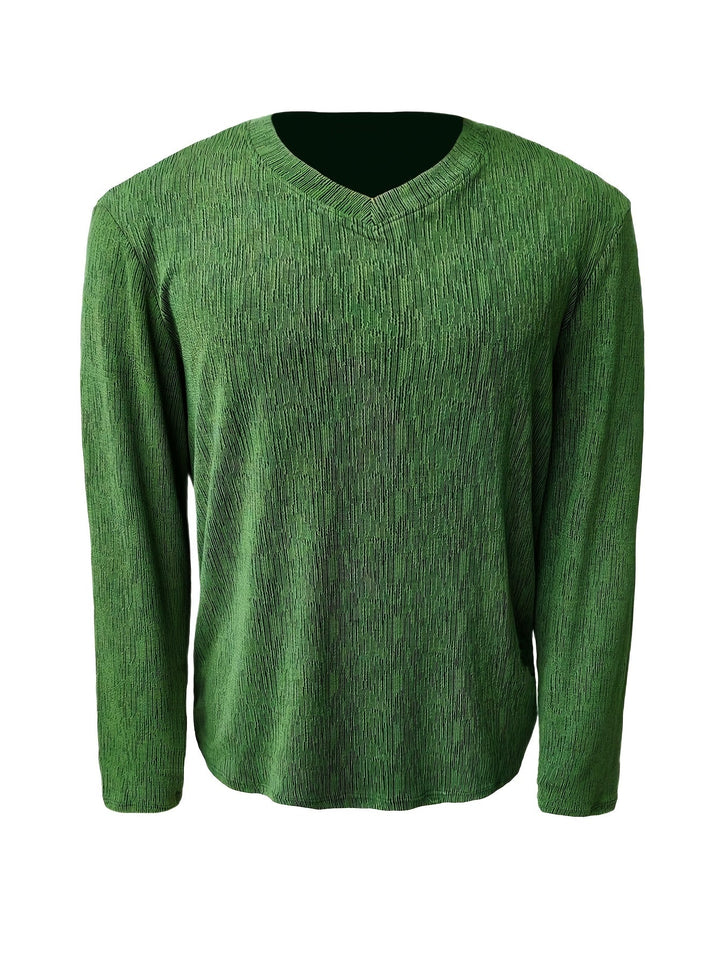 Usher - Karcsú Szabás  Hosszú Ujjú, V-Nyakú Póló