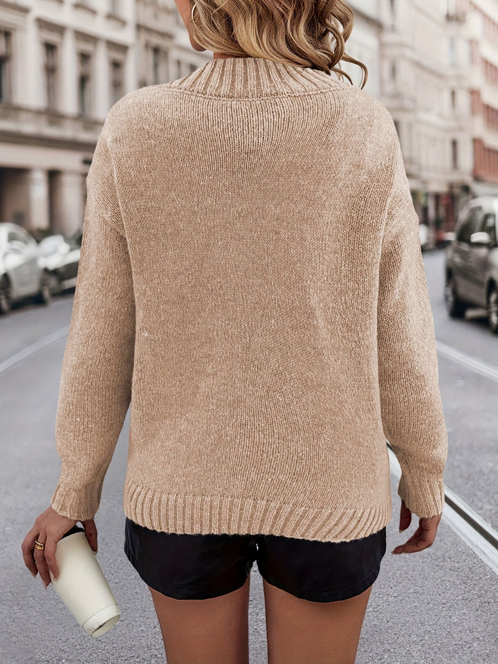 Chrystel - V-Nyakú Pulóver Szívmotívummal