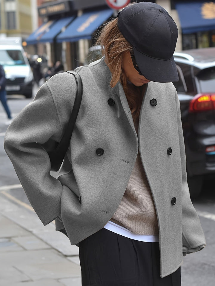 Deanne - Elegáns Kétsoros Bézs Kabát