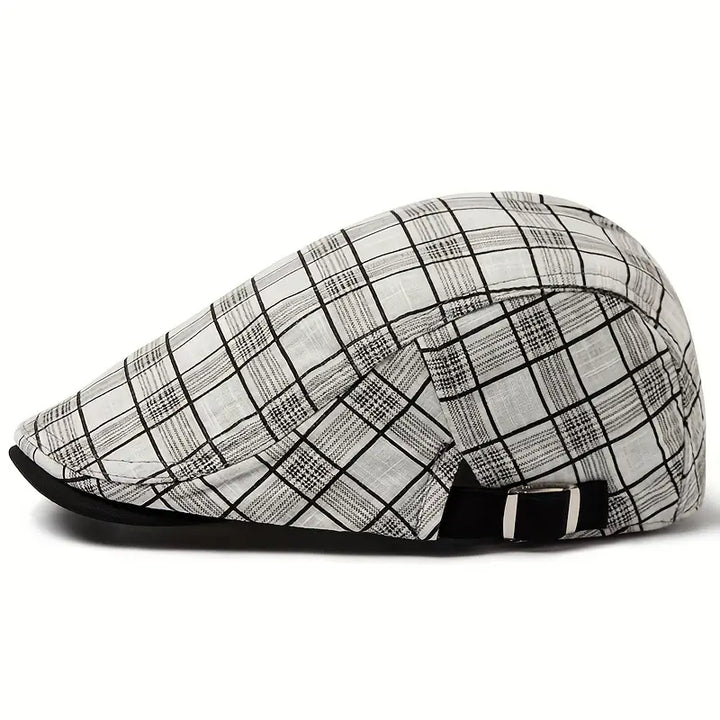 Zared - Állítható Vintage Kockás Beret Sapka