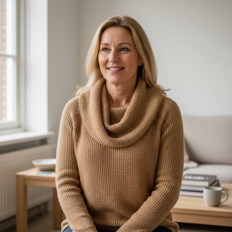 Danela – Elegáns Vízesés Nyakú Pulóver