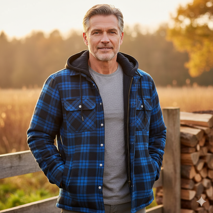 Nadav - Elegáns Hosszú Ujjú Meleg Kapucnis Kabát Gombokkal