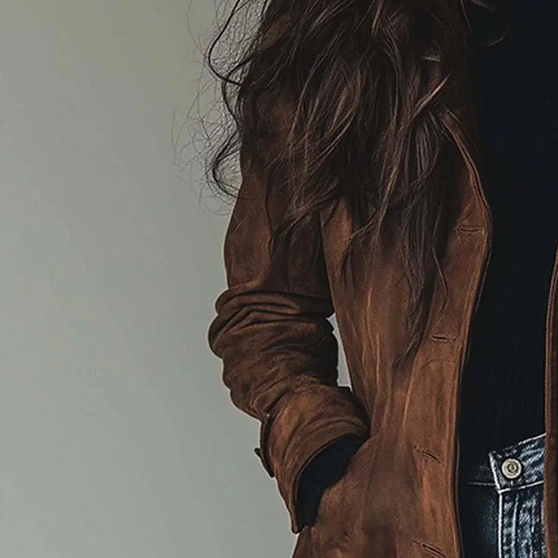 Philippa - Vintage Bársony Árok Kabát